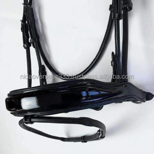 Premium Quality Vegetable Drum Dyed Leather Horse Anatomic Snaffle Rolled Bridle With Soft Leather Padding / horse equipment