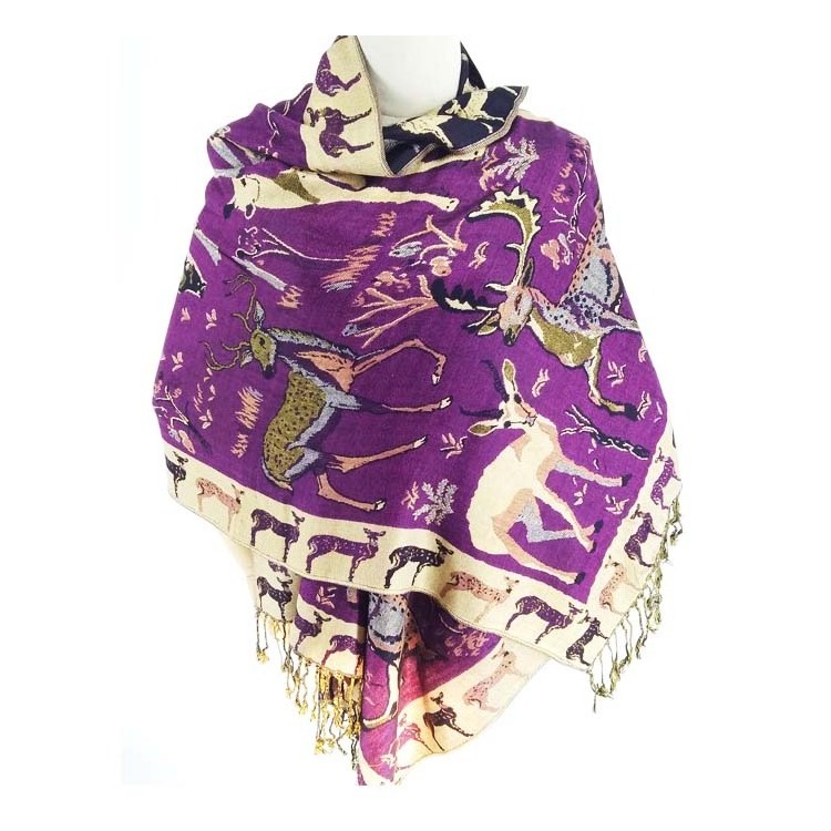 Hot sale cat pattern long pashmina shawls and scarves pakistan