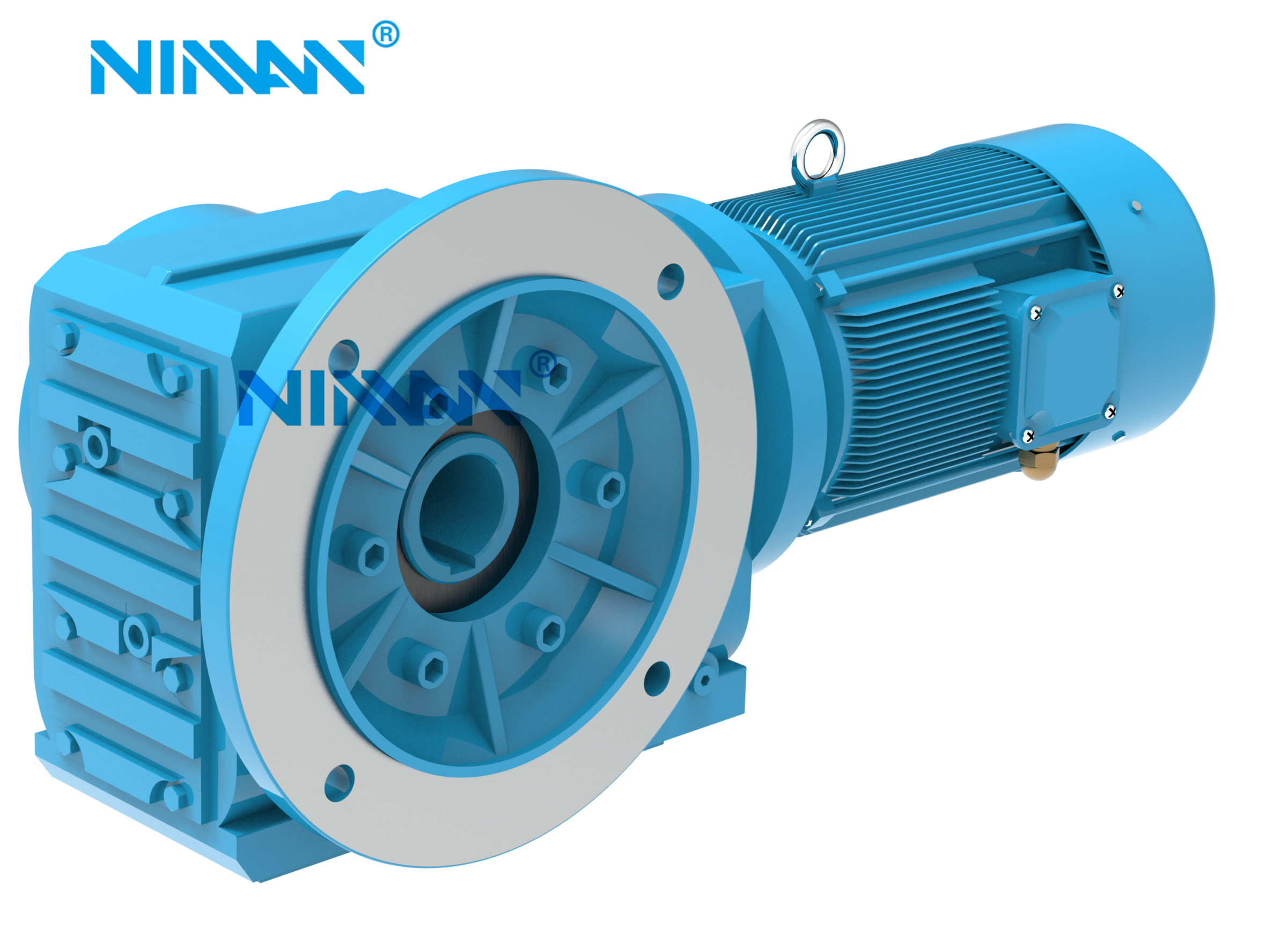 High Torque Cast Iron Shaft mounted gear reducer inline gearbox with motor