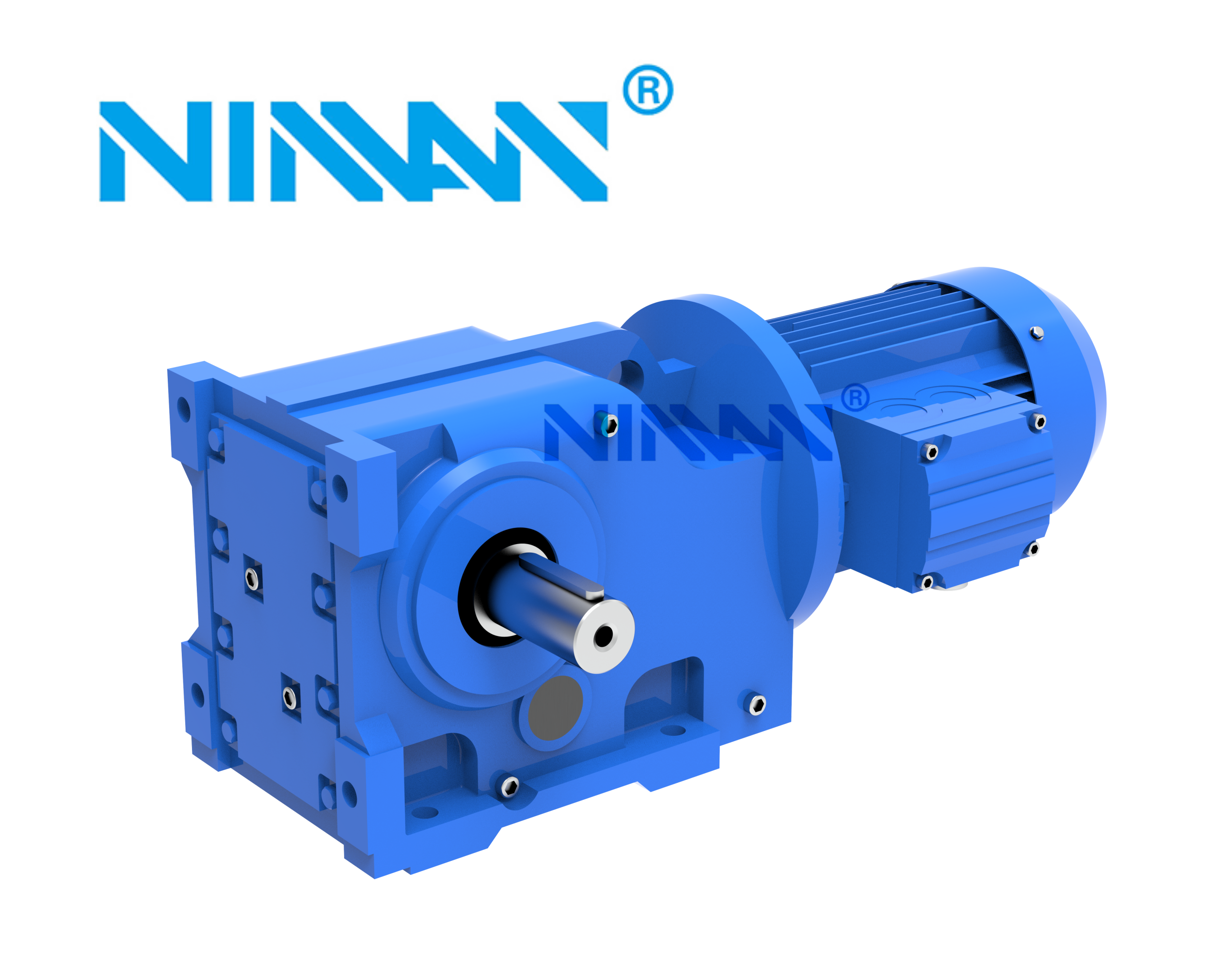 High Torque Cast Iron Shaft mounted gear reducer inline gearbox with motor