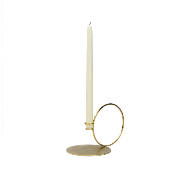 Handmade Brass Gold Finish Single Candle Holder for Hotels Homes Latest Minimal Design 2020 2021 Made In India Luxury Style