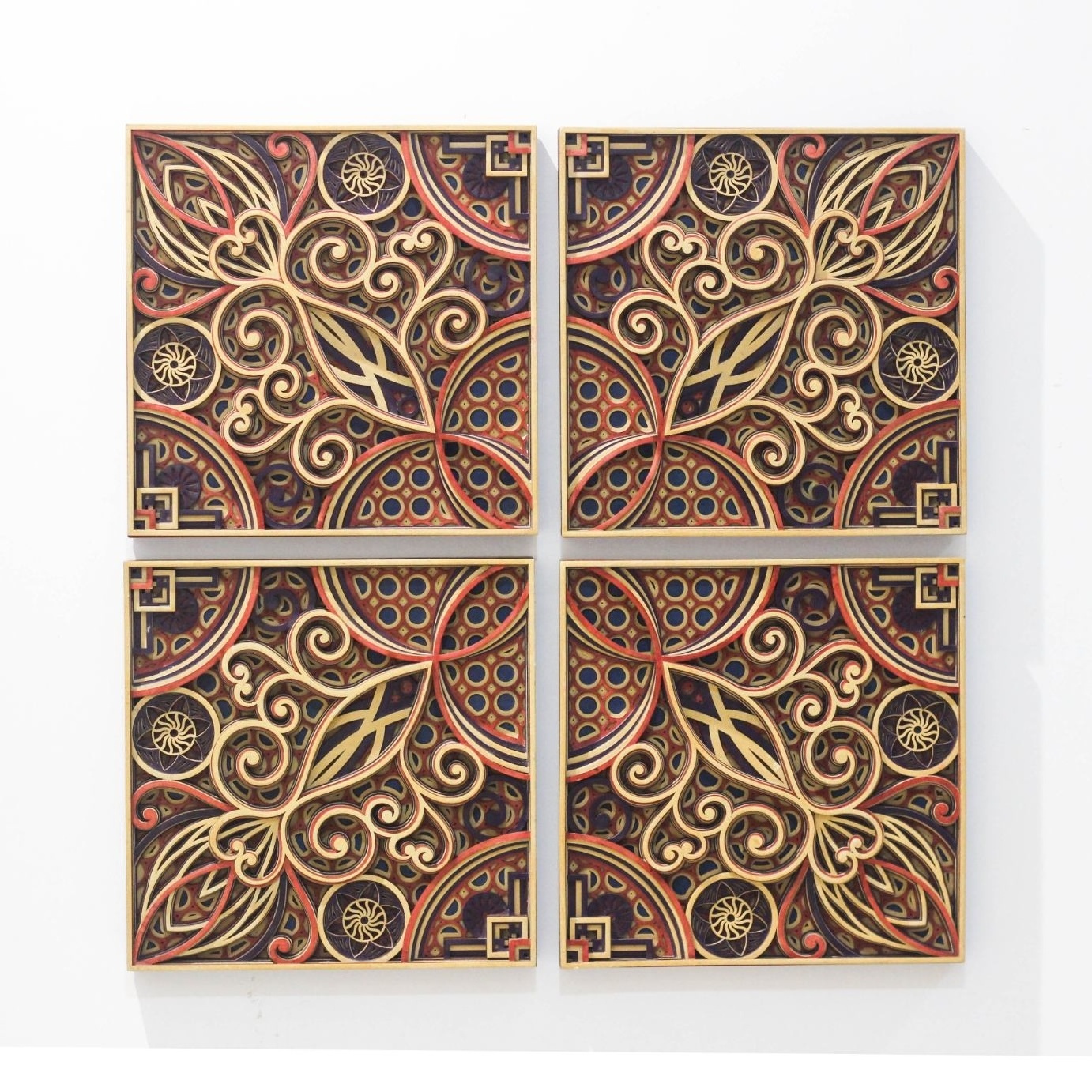 Wall art home decor mandala 3D laser cut wooden handprinted artwork for decoration in office and home gift luxury party wedding