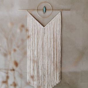 Handmade White Macrame Glass Eye Eco lead Free Brass Luxury Wall Hanging for Home and Hotel Decor Trending 2021 2022