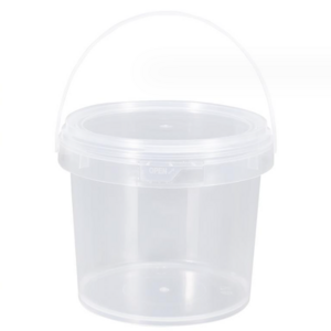 Food grade transparent plastic bucket with lid for food storage