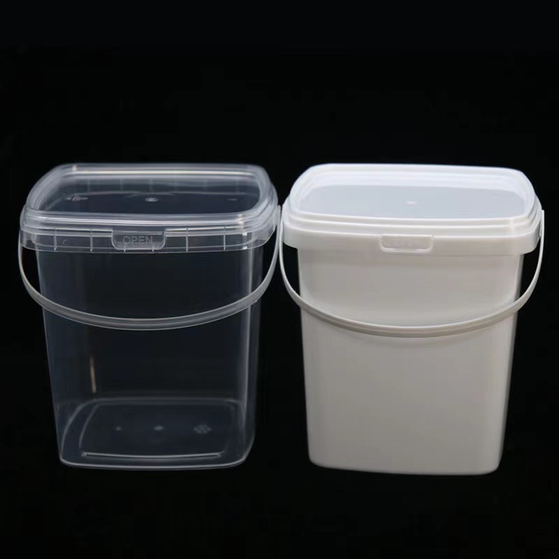 factory 500ml-5000ml large Plastic Barrel Food Grade PP Square Plastic Bucket with Lid