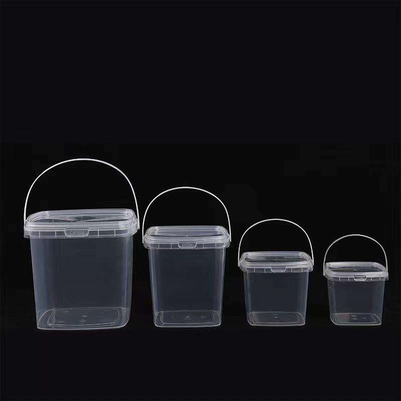 factory 500ml-5000ml large Plastic Barrel Food Grade PP Square Plastic Bucket with Lid