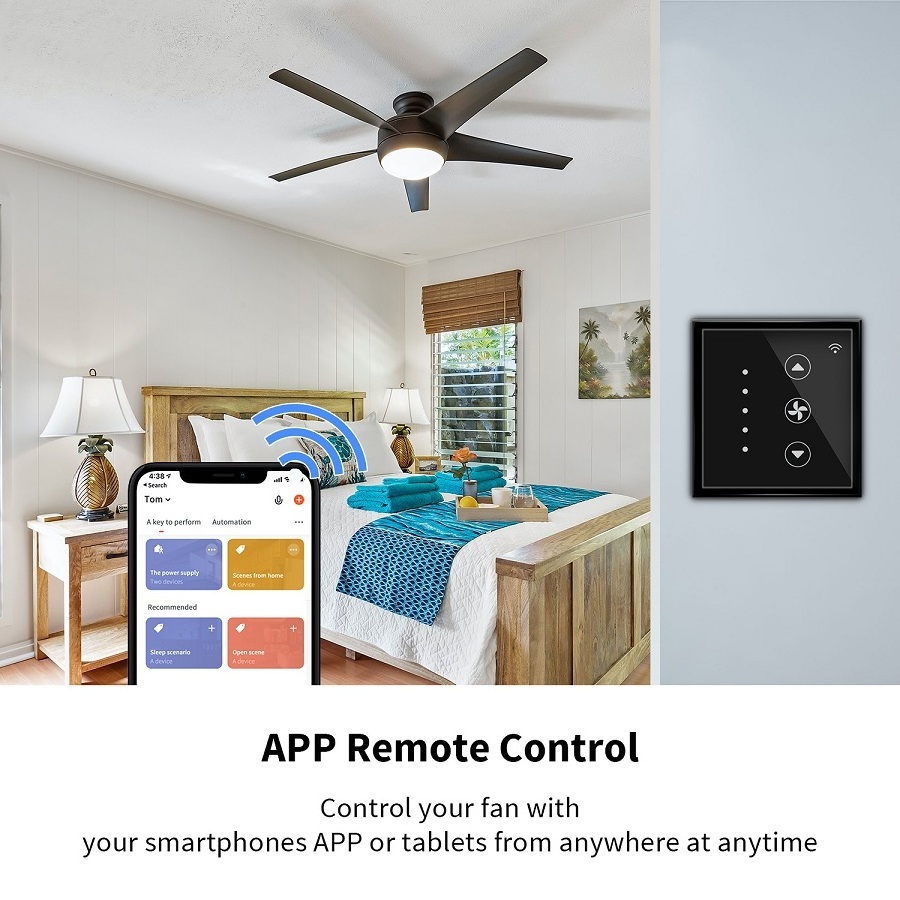 Wholesale customize India Wifi touch panel fan controller with remote voice control for smart life smart adjusting switch panel