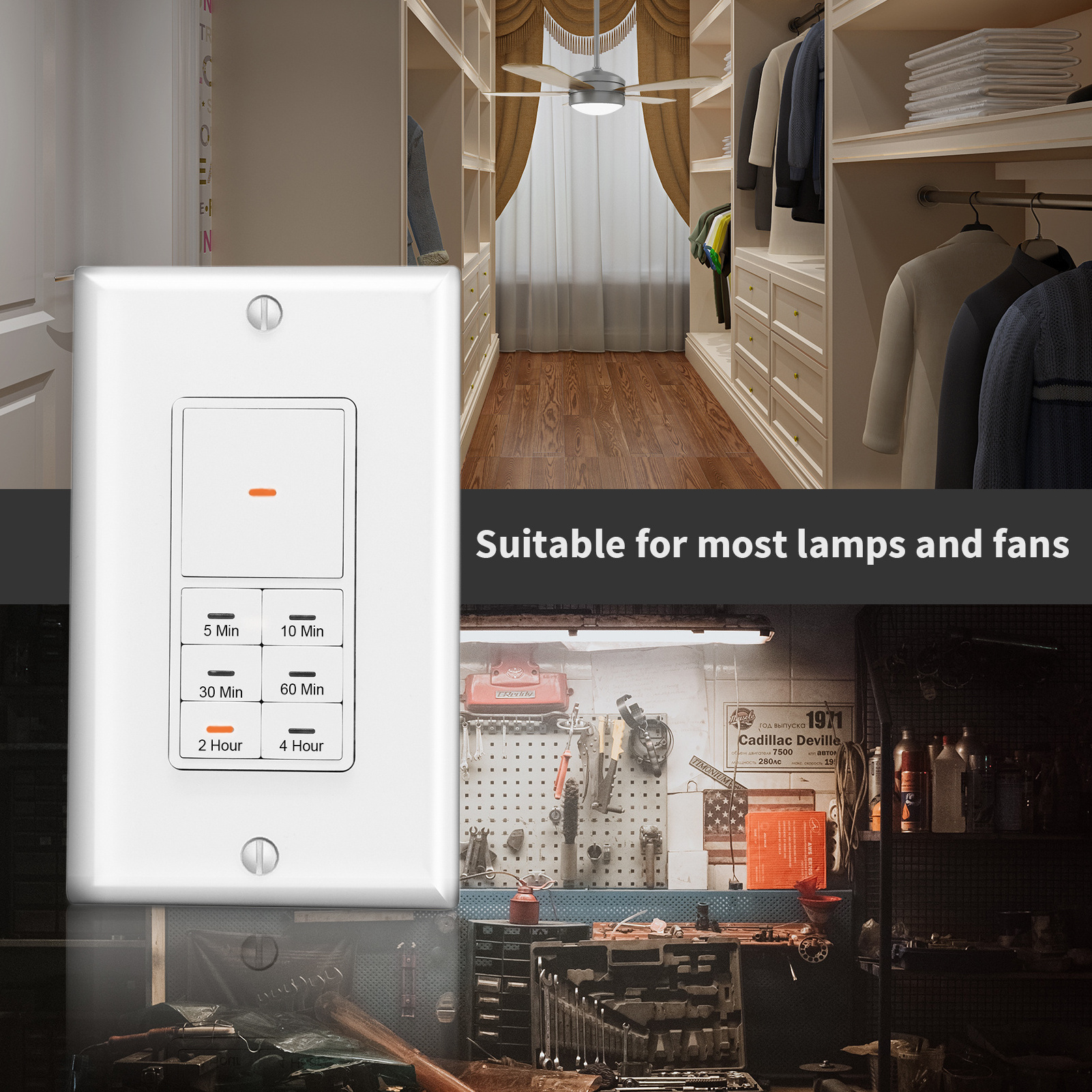 Single-Pole In-Wall Automatic Electronic Countdown Timer Switch ...