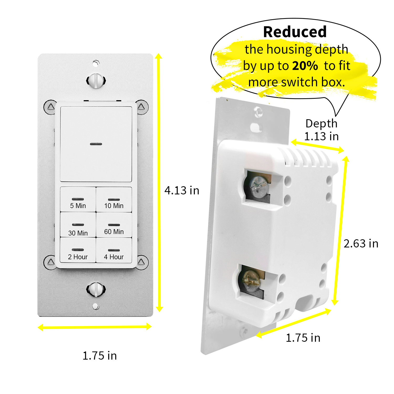 Single-Pole In-Wall Automatic Electronic Countdown Timer Switch Mechanical Time Switches US Wall Light Timer Smart Switch