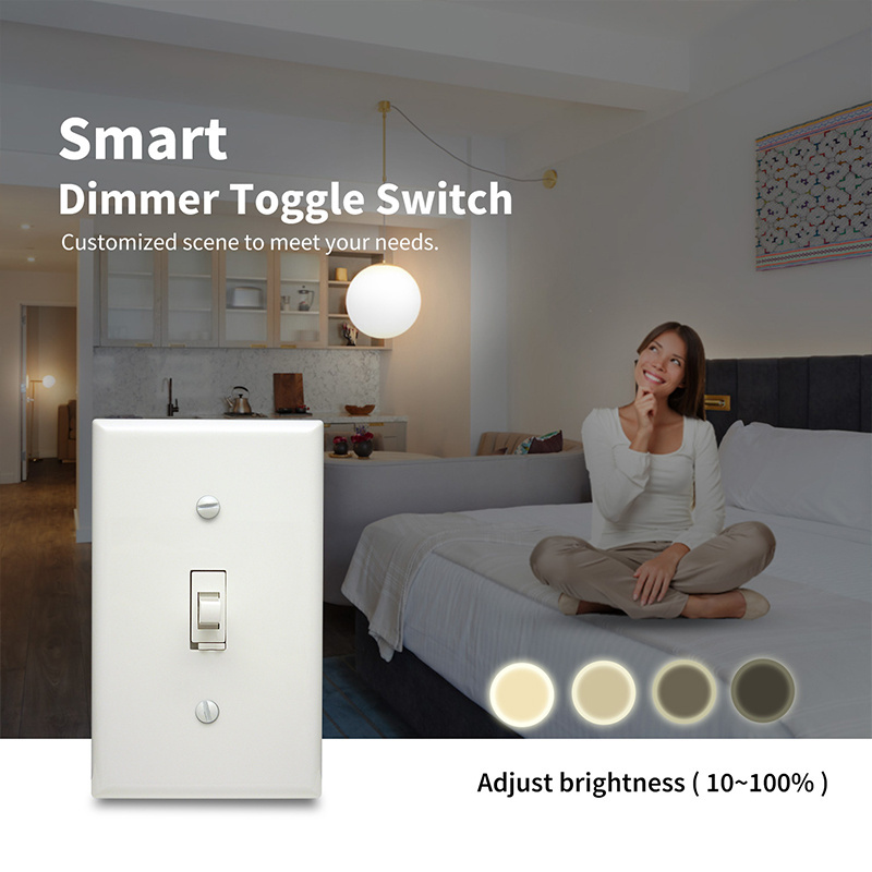 WF31TS Smart Home Toggle Switch In-Wall Wi-Fi Dimmer Light On/Off Remote Control 3-Way Wall NFC Voltage Matter Compatibility