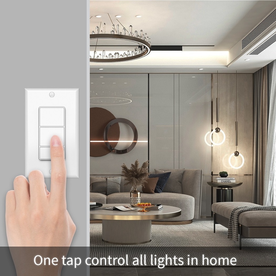 ZW924 ZWave Plus 800 Series In Wall Switches Z-Wave No Neutral Intelligent Wireless Scene Switch Indoor Smart Light Switches  US