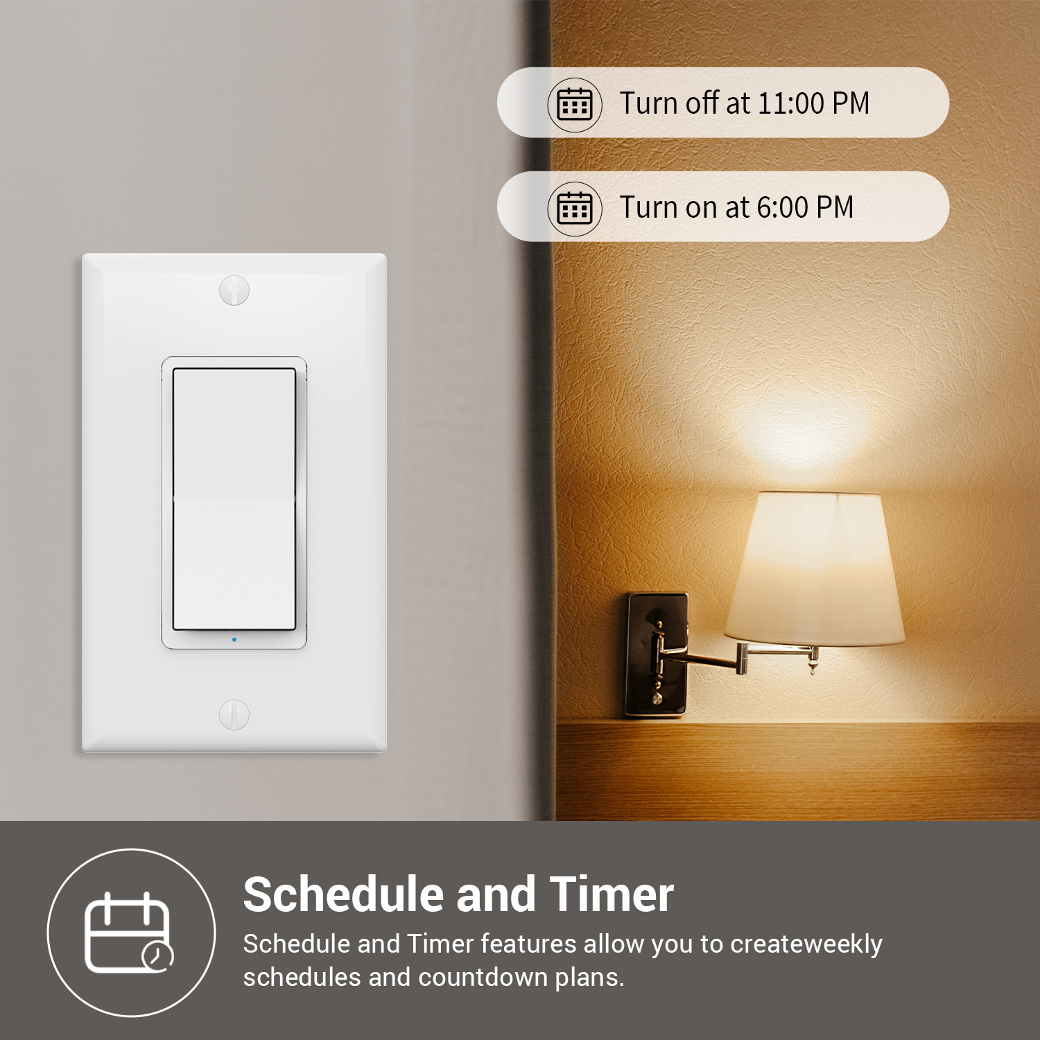 Smart Life Push Button Matter Smart Switch Tuya Control Light Switch Smart With Alexa Google