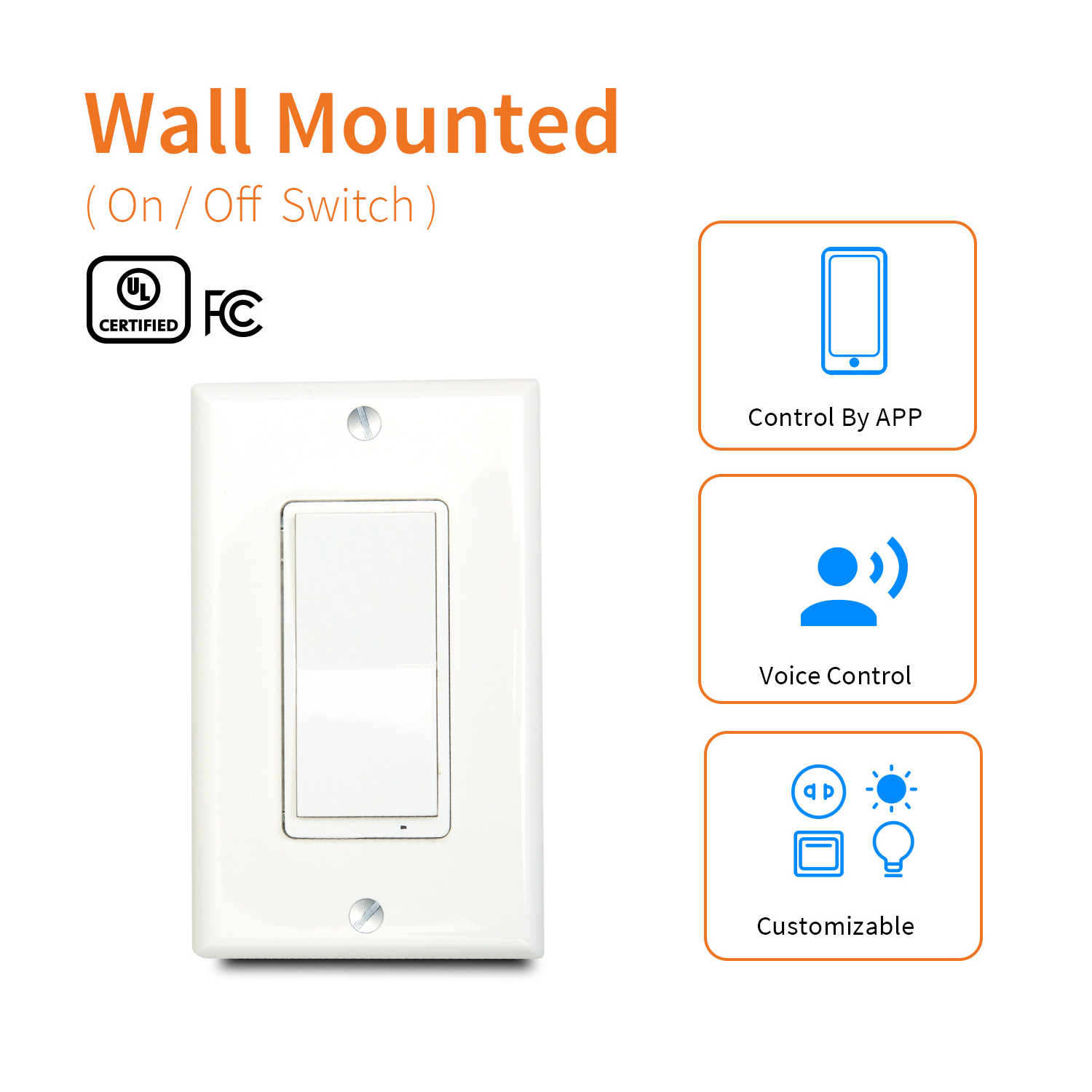 Tuya APP WIFI smart wall switch voice control wifi light switch Works with Alexa,Google Hub