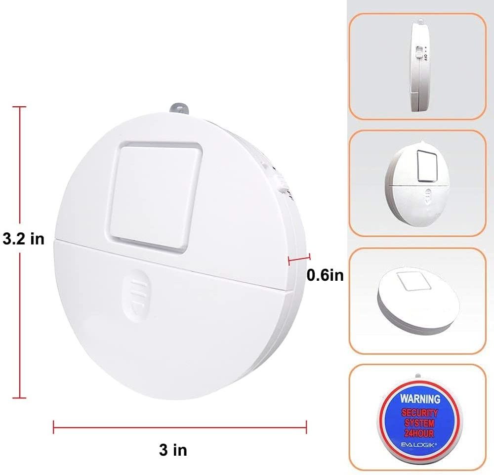 NST003 DIY EASY Installation Wireless Window Glass Break & Vibration Detector Alarm with Security Warning Decal