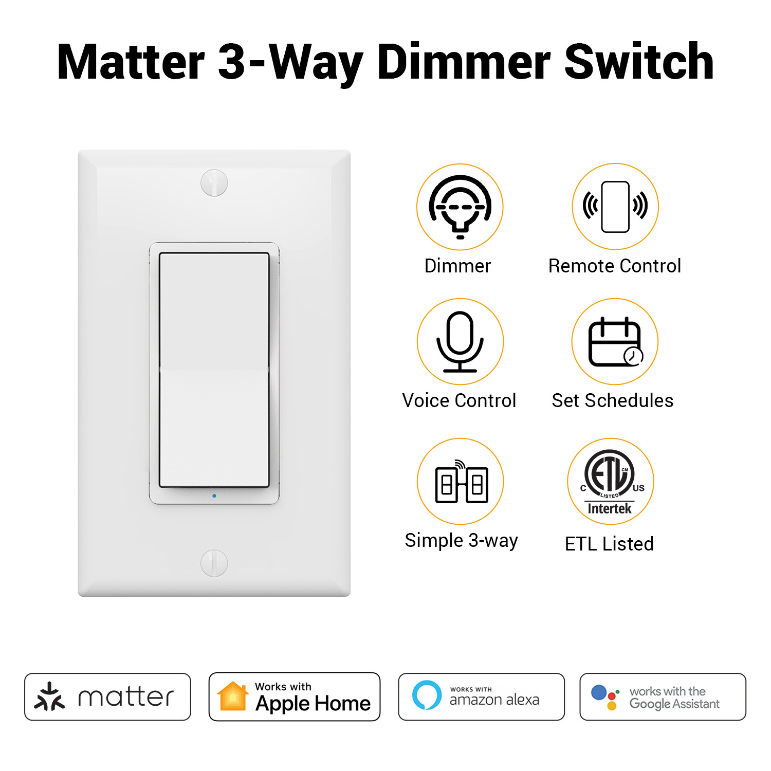 Vietnam Factory ETL FCC US Matter Smart Switch Wireless Control Alexa Google  Apple Home Matter Smart Home WIFI Wall Switch