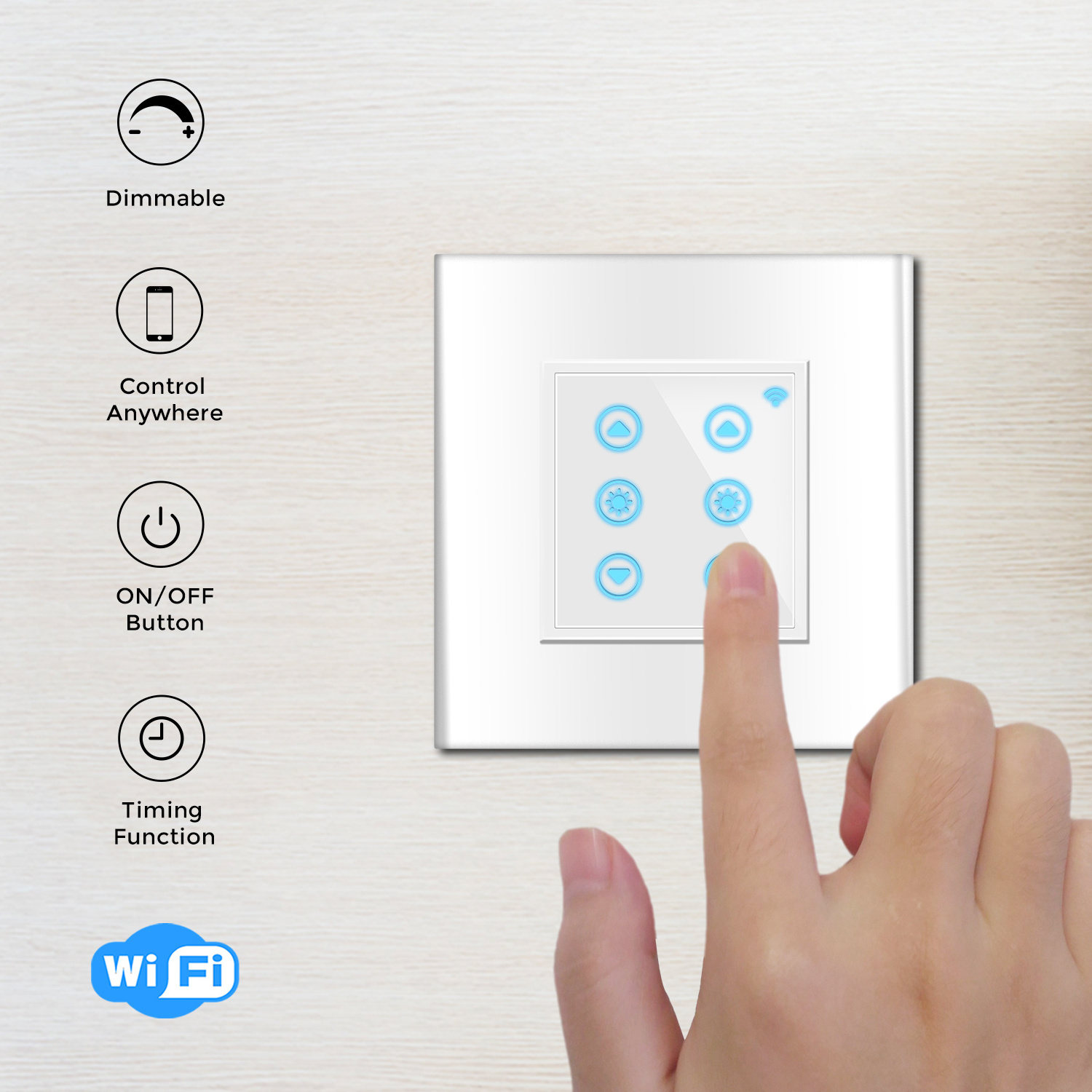 Intelligent Tuya Smart modular touch switch 2gang dimmer switch for dimmable led light with smart switch boards