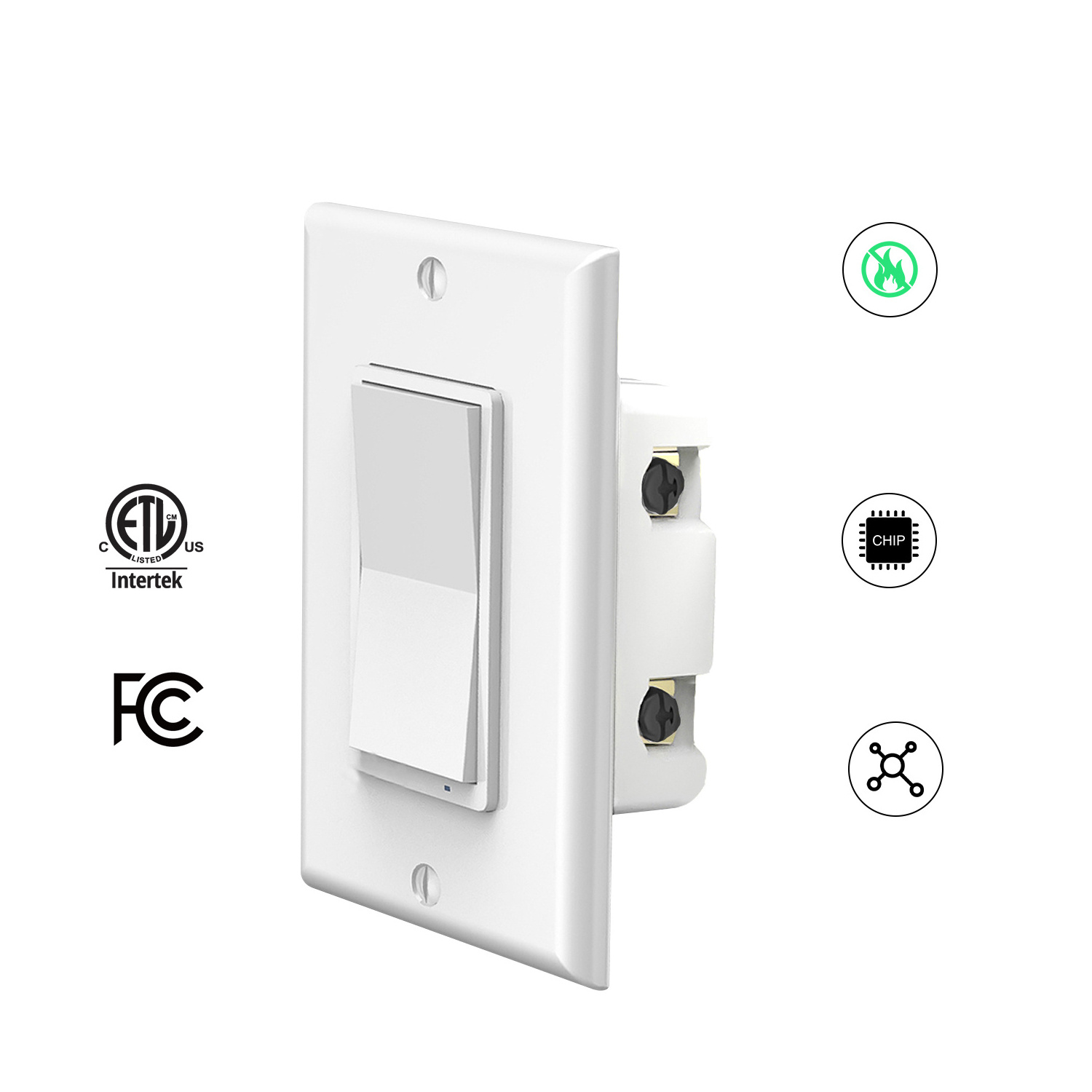 Matter Smart Home Light Switch Indoor WiFi Wall Switch 3 way Timer App Control Siri Google Alexa Matter Smart Light Switch