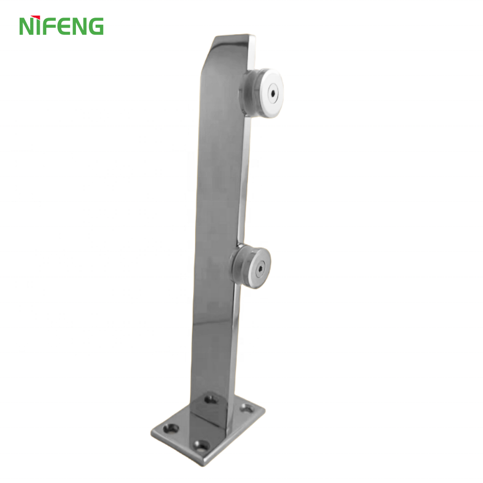 NIFENG Balcony Modern Design Stainless Steel Double Glass Indoor Straight Handrails Stair Glass Railing Glass Balustrades