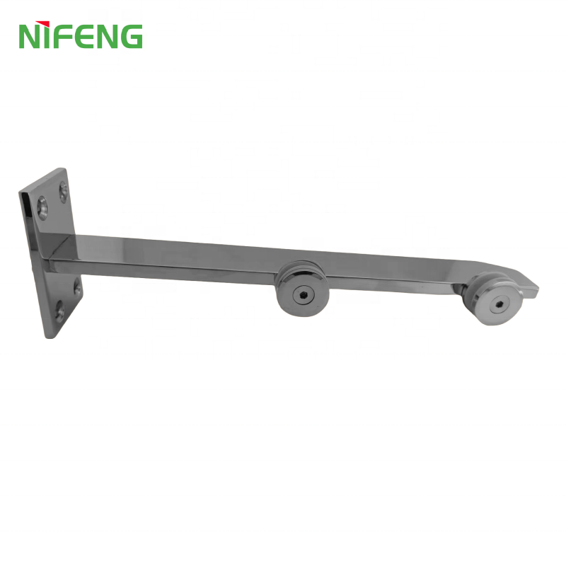 NIFENG Balcony Modern Design Stainless Steel Double Glass Indoor Straight Handrails Stair Glass Railing Glass Balustrades