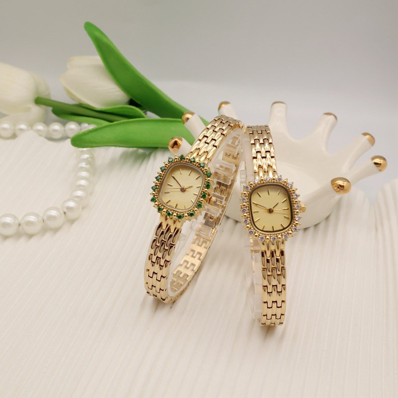 Fashionable quartz watch with octagonal diamond inlay casual and personalized chain watch women's quartz watch