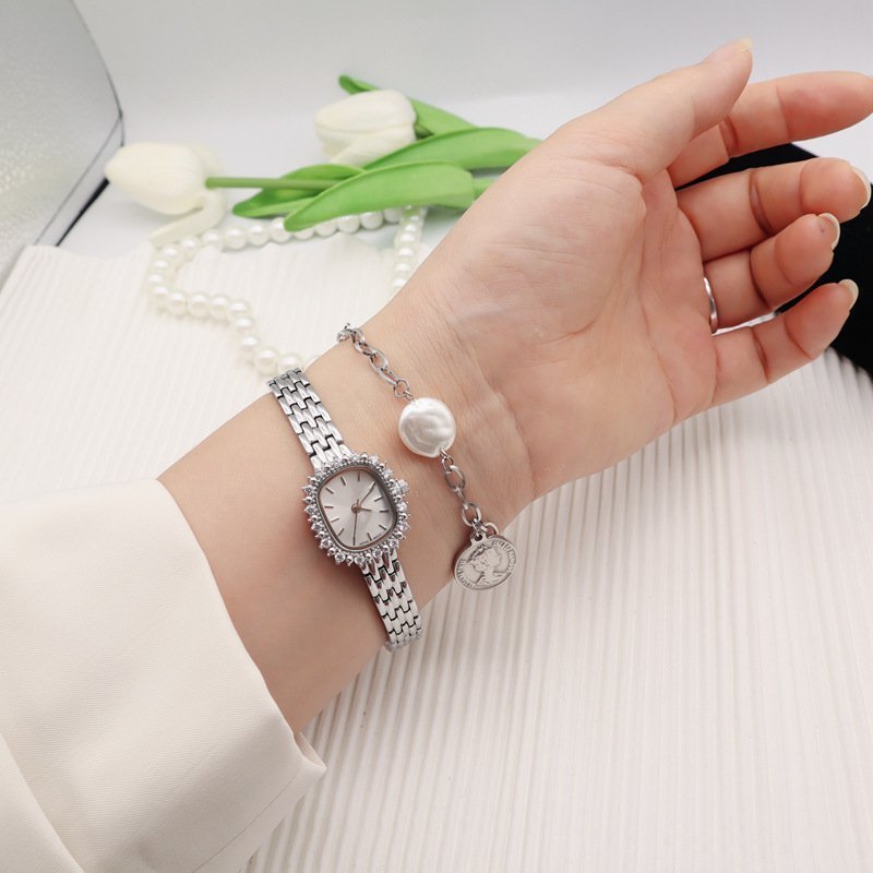 Fashionable quartz watch with octagonal diamond inlay casual and personalized chain watch women's quartz watch