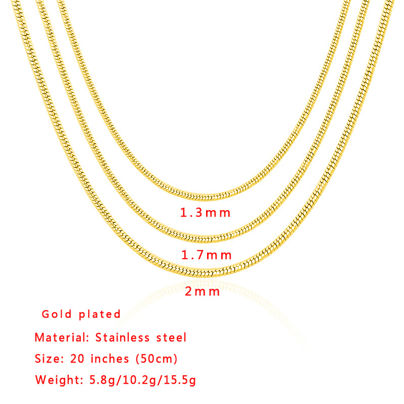 Custom Design Jewelry  Chains Stainless Steel Jewelry Gold Plated Cuban  Snake Chain  Blade  Twisted Rope Chain  For Men Women