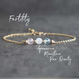 Moonstone Rose Quartz Bracelet,Fertility Crystals Wish Bracelet Gift for Women