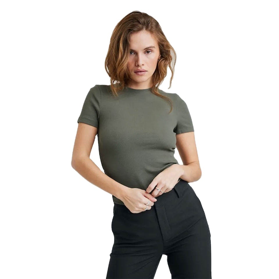 Custom Tee Wholesale Striped Cotton Short Sleeve Cropped T Shirt Manufacturer For Women In Wholesale