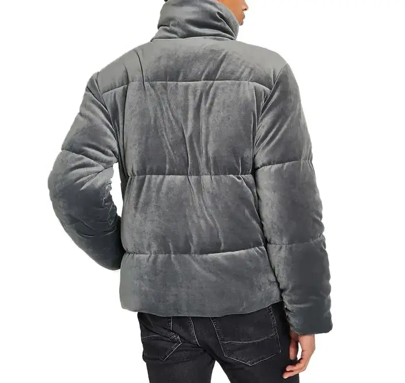 Custom Men velvet wind break 100% polyester padded puffer jacket