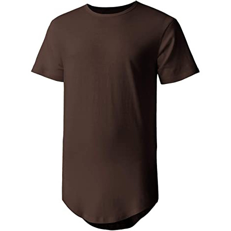 100% Cotton Curve Hem Droptail Tee Premium Longline T-Shirt For Men Cheap Price Custom Logo Long T Shirt