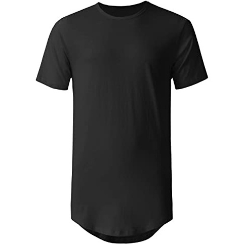 100% Cotton Curve Hem Droptail Tee Premium Longline T-Shirt For Men Cheap Price Custom Logo Long T Shirt