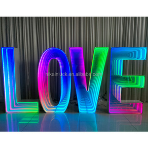 Hot Sale 4ft Giant Rgb Led Numbers Light Up Letters Infinite Mirror Letter Love For Wedding And Events Decoration