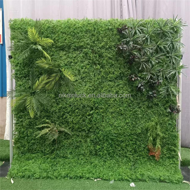 2023 New Style Artificial Grass Wall Panels 8*8ft Flower Wall Backdrop For Wedding Party