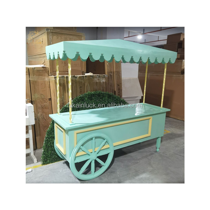 Hot Sale White Candy Cart Wooden Candy Cart With Wheels Candy Cart Display