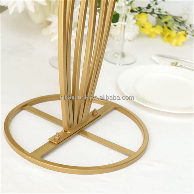 Wedding Flower Centerpiece Stand Gold Metal Mermaid Pedestal Display Rack Road Lead Cheap Flower Stand