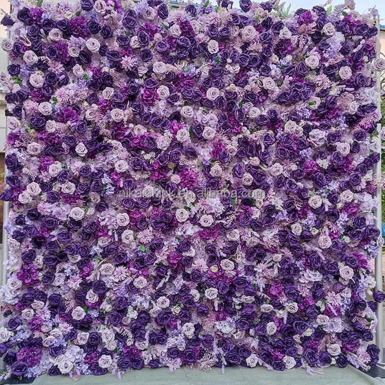 Popular Flower Decorative Artificial Flower Wall Backdrop Pink Rose White Hydrangea And Baby Breath Flower Wall Wedding Decor