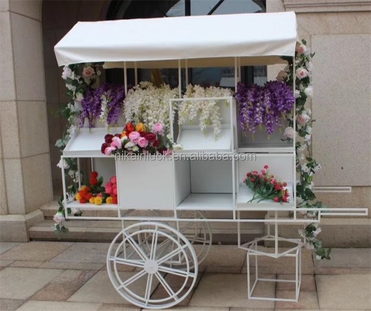 Baby Shower Party Dessert Plate Cart Metal Candy Cart Display Wedding Cake Decoration Display Flower Cart