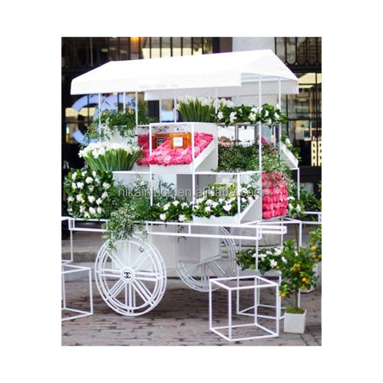 Baby Shower Party Dessert Plate Cart Metal Candy Cart Display Wedding Cake Decoration Display Flower Cart