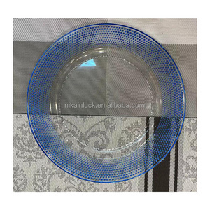 2023 Hot Sale Charger Plate Navy Black And Gold Blue Charger Plate For Events