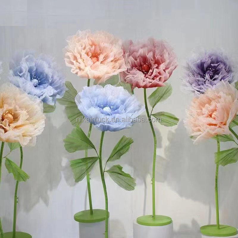 Big Huge giant Large flower decoration for Wedding Event  Flower Stem Giant Artificial Roses Flowers