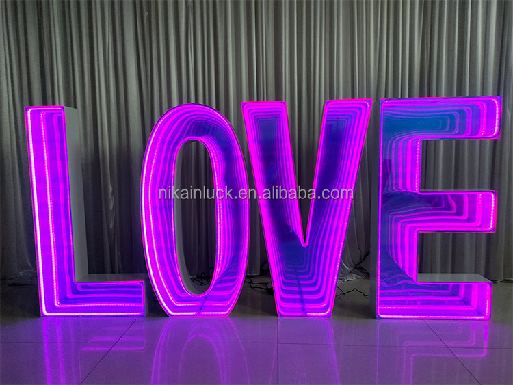 Hot Sale 4ft Giant Rgb Led Numbers Light Up Letters Infinite Mirror Letter Love For Wedding And Events Decoration