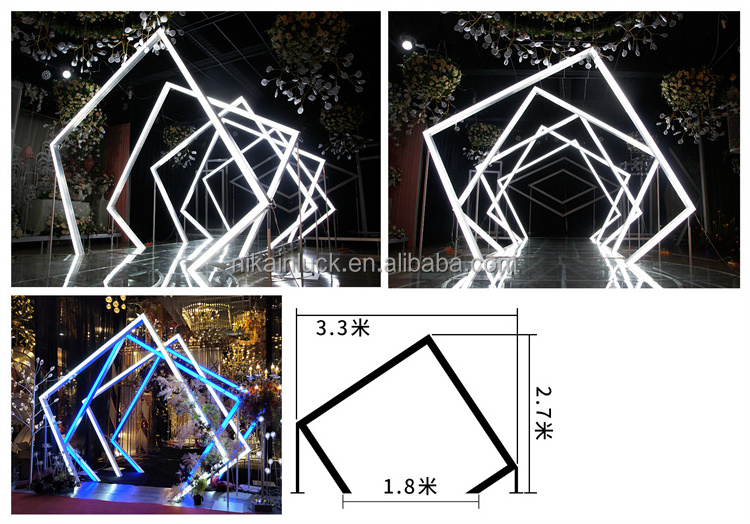 Events Decoration Items New Design Led Light Tunnel Wedding Backdrop Arch Wedding Props Wedding Arch