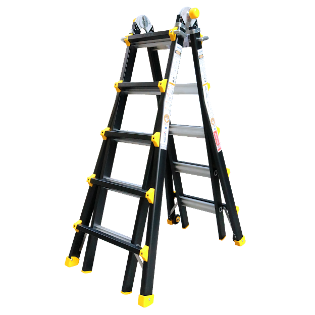 Multipurpose aluminum ladder adjustable height Telescopic ladder 4*5 steps with sturdy hinge for construction use