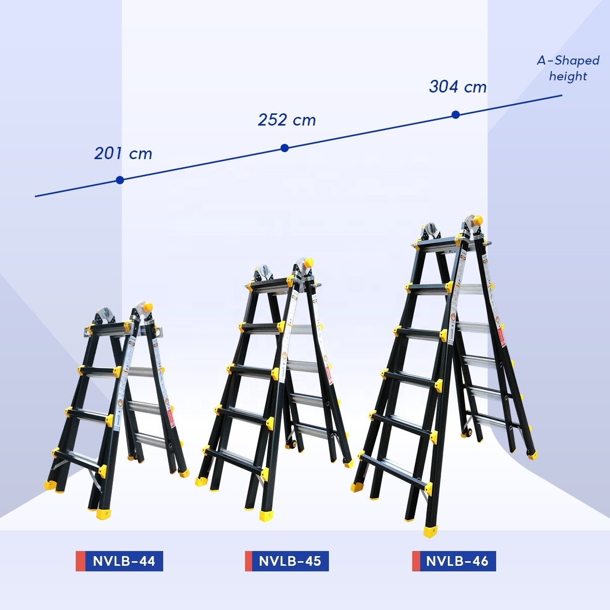 Multipurpose aluminum ladder adjustable height Telescopic ladder 4*5 steps with sturdy hinge for construction use