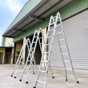 NVLG-310: Premium 6m Double-Siding Aluminum Folding Step Ladder - Durable, Retractable, and 8 Steps for High-Quality Performance