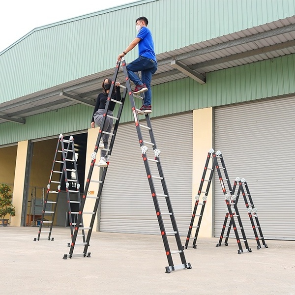 EN 131 certificate NVLG-43 Vietladders aluminum multi-purpose folding step ladders 4x3 steps