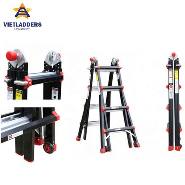 Industrial Design Multi-Purpose Aluminium Ladder 4*3 Steps Portable Foldable for Building Application Manufactured in Viet Nam