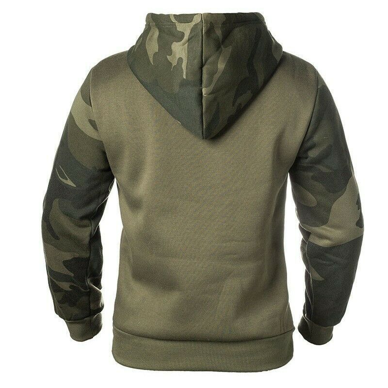 Green pullover fleece hoodie sweatshirt  Jacket Men Outdoor  Sweatshirt long sleeves kangaroo pocket at the front