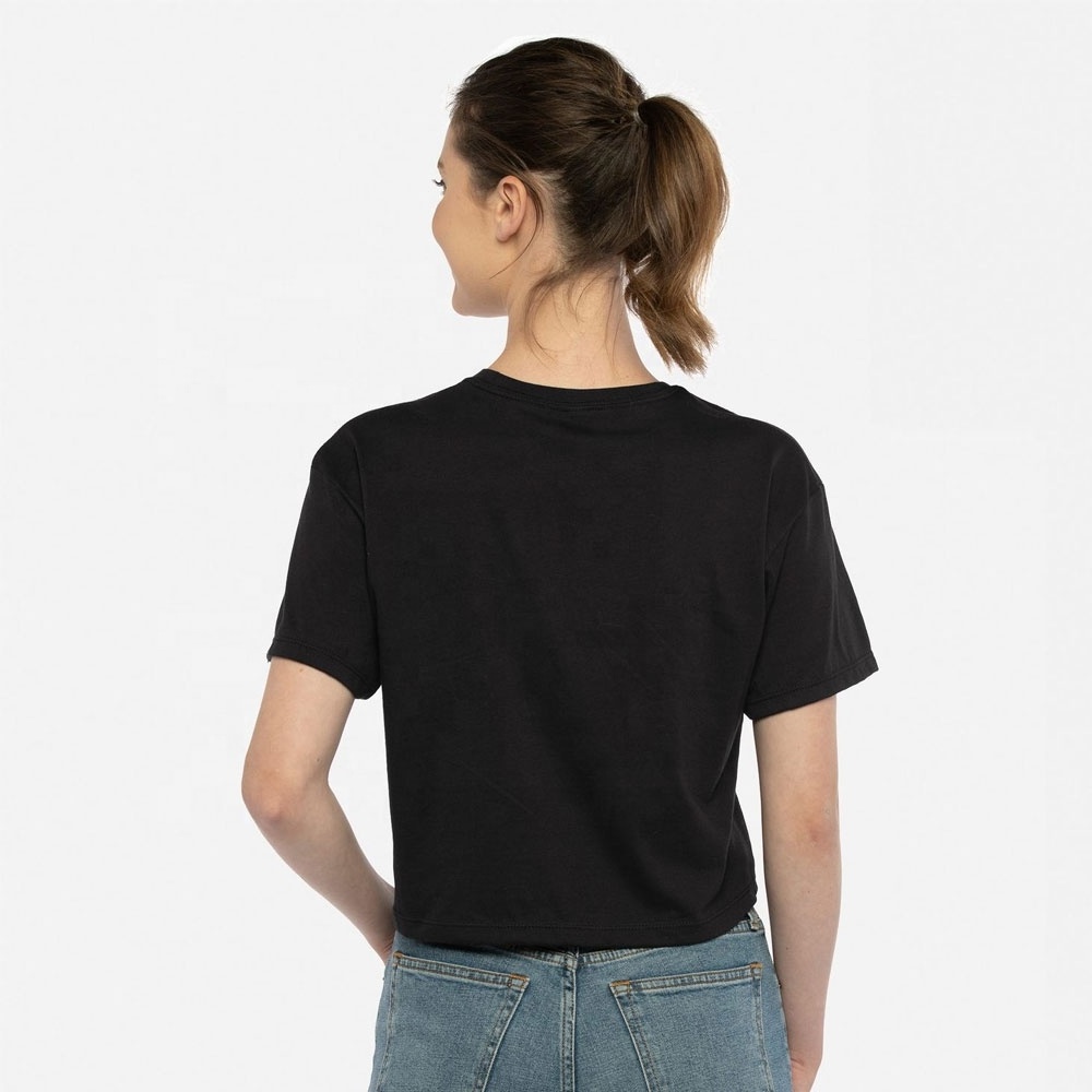 Next Level 1580 women ideal black crop top t shirt lightweight Jersey 60% Combed Ring-Spun Cotton 40% Polyester crop t shirt