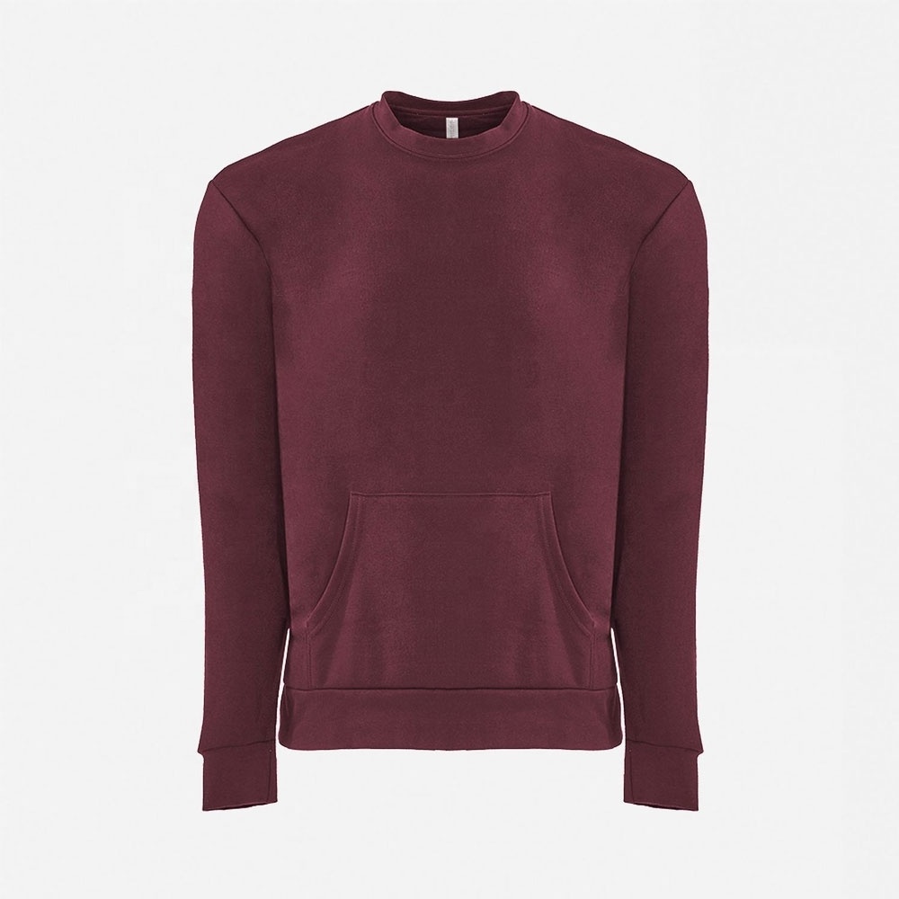 Next Level Maroon 9001 Unisex Santa Cruz Pocket Sweatshirt pullover with soft 80/20 Fleece Crew Neck Classic Pocket Sweatshirt